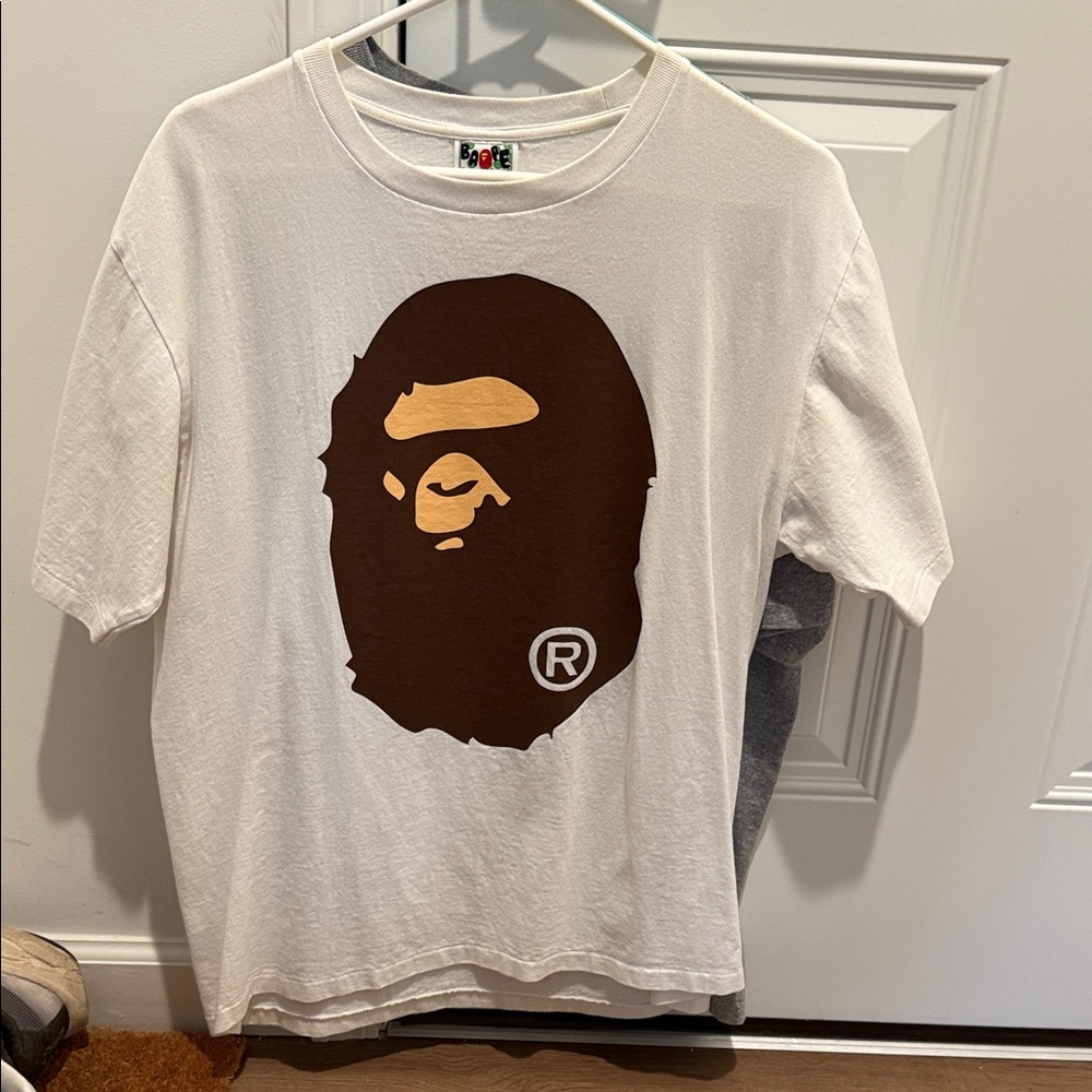 OG Bape Big Ape Head White Tee with Brown Ape Head